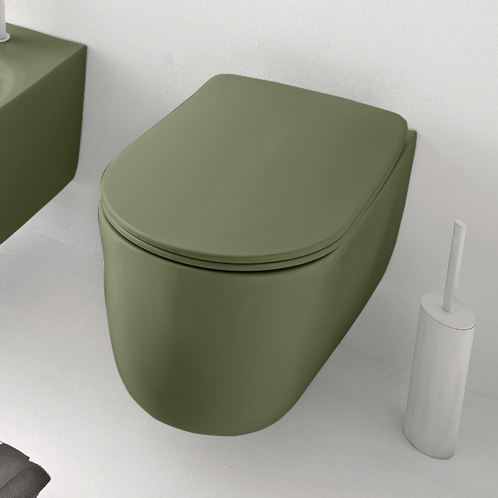 Унитаз подвесной 531411 Kerasan Nolita, Verde, Безободковый, БЕЗ КРЫШКИ