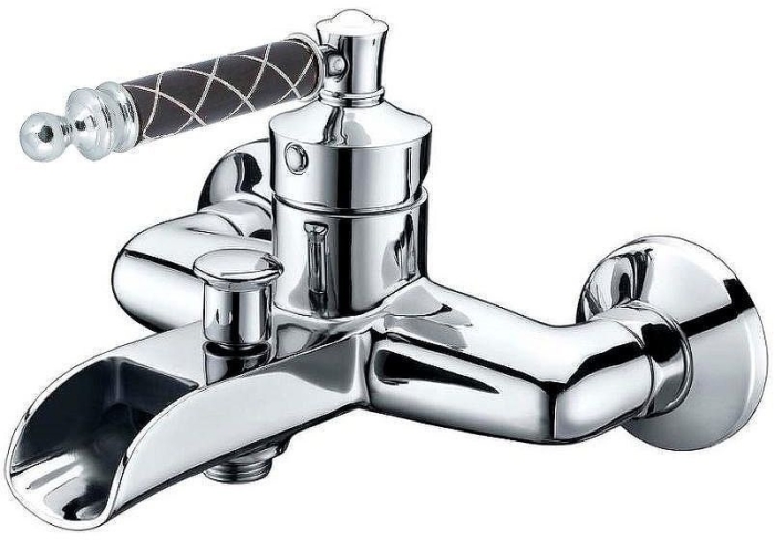 Смеситель для ванны 223-MR-B Boheme Vogue Chrome, Хром/Черный, С РУЧКОЙ MURANO BLACK