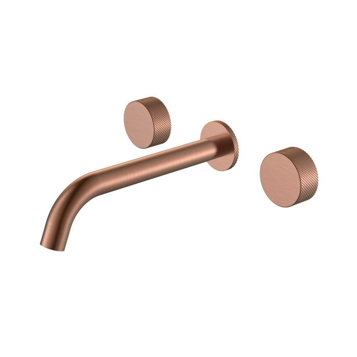 Смеситель для раковины встраиваемый на 3 отверстия 152-2-CB.4 Boheme Stick Copper Brushed, Медь Брашированная, С РУЧКОЙ SPIRALE