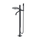 Смеситель для ванны напольный 129-SGM.4 Boheme Stick Shine Gun Metal, Графит Глянцевый, С РУЧКОЙ SPIRALE, С ДУШЕВЫМ НАБОРОМ