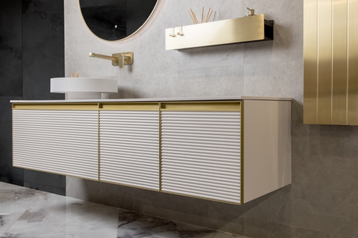 Раковина накладная рифленая D 40 см 801-R-MW Boheme Sole Corian Antracit