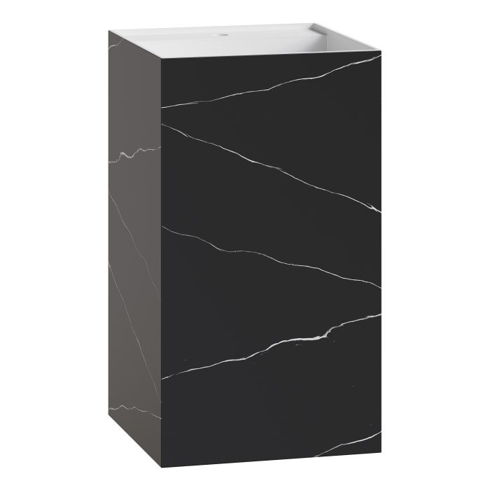 Раковина напольная 48x48 802-NM Boheme Cube Corian Nero Marquina