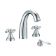 Смеситель для раковины на 3 отверстия 277 W-Cr Boheme Tradizionale Cromo Chrome, Хром, С РУЧКОЙ MURANO WHITE, БЕЗ ДОННОГО КЛАПАНА