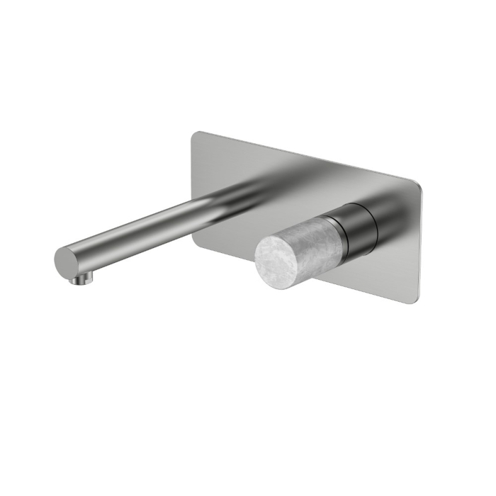 Смеситель для раковины встраиваемый 125-NB-MR-GR Boheme Stick Nickel Brush, Никель Брашированный/Серый, С РУЧКОЙ MARBLE GREY