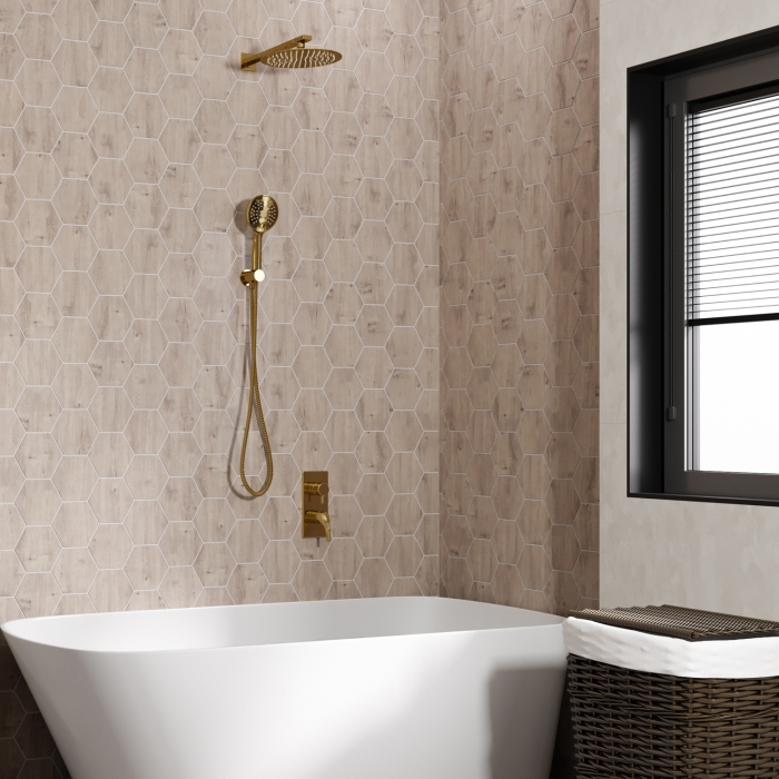 Смеситель встроенный 7171 WasserKraft Sauer 7100, Золото Глянцевое, С ВНУТРЕННЕЙ ЧАСТЬЮ