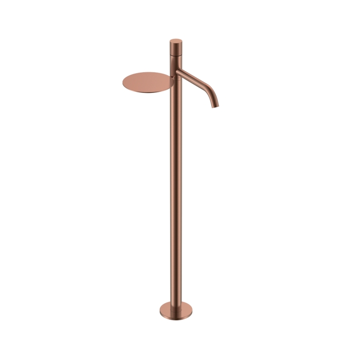 Смеситель для раковины напольный 120-CB.2 Boheme Stick Copper Brushed, Медь Брашированная, С ПОЛКОЙ, С РУЧКОЙ TOUCH