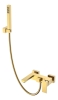 Смеситель для ванны 473-MG Boheme Qubic Matt Gold, Золото Матовый, С ДЕРЖАТЕЛЕМ И ДУШЕМ