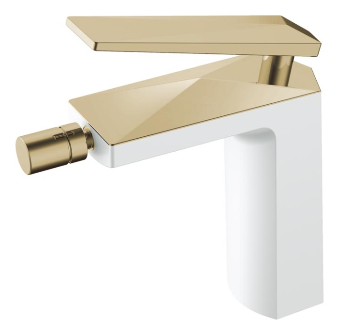 Смеситель для биде 386-W Boheme Venturo White/Gold, Белый/Золото, БЕЗ ДОННОГО КЛАПАНА