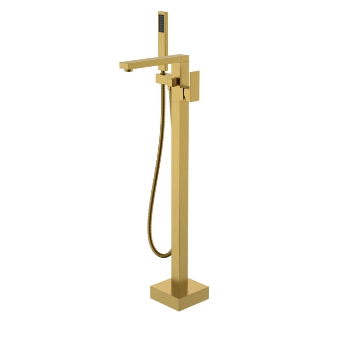 Смеситель для ванны напольный 479-BR Boheme Qubic Bronze, Бронза, С ДУШЕВЫМ НАБОРОМ