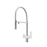 Смеситель для кухни SC4010CHwh Sancos Imola, Хром/Белый, С КАНАЛОМ ДЛЯ ФИЛЬТРОВАННОЙ ВОДЫ, С ГИБКИМ ИЗЛИВОМ И СЪЁМНОЙ ЛЕЙКОЙ