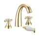 Смеситель для раковины на 3 отверстия 297-Ceramic Boheme Tradizionale Oro Gold, Золото, БЕЗ ДОННОГО КЛАПАНА