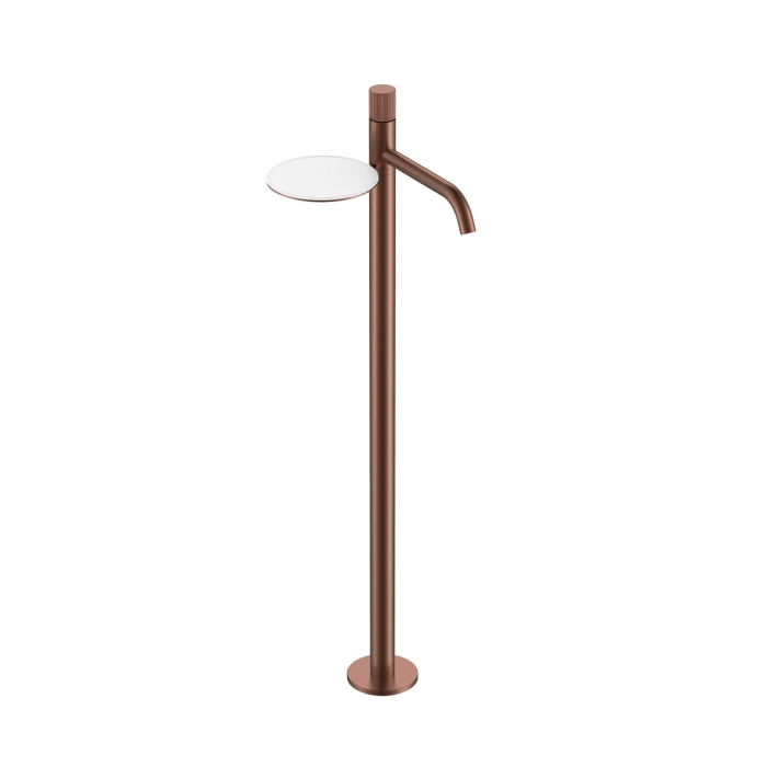 Смеситель для раковины напольный 120-BRB.3 Boheme Stick Brushed Bronze, Бронза Брашированная, С ПОЛКОЙ, С РУЧКОЙ LINEA