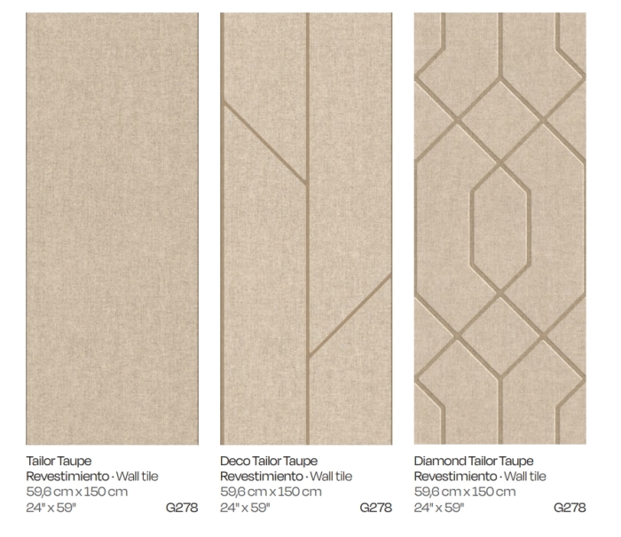 Настенная плитка Porcelanosa Tailor Taupe Diamond 59,6x150