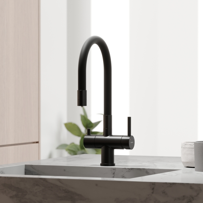 Смеситель для кухни SC4004MB Sancos Lucia, Черный Матовый, С КАНАЛОМ ДЛЯ ФИЛЬТРОВАННОЙ ВОДЫ, С ГИБКИМ ИЗЛИВОМ