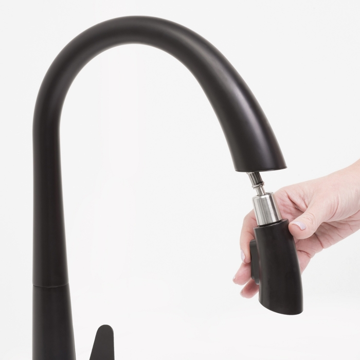 Смеситель для кухни A8667 WasserKraft, Черный Матовый, С ВЫДВИЖНЫМ ИЗЛИВОМ