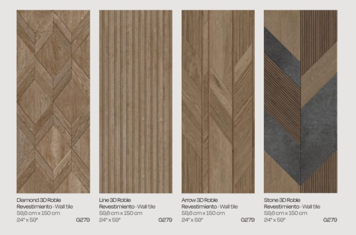 Настенная плитка Porcelanosa 3D Roble Stone 59,6x150