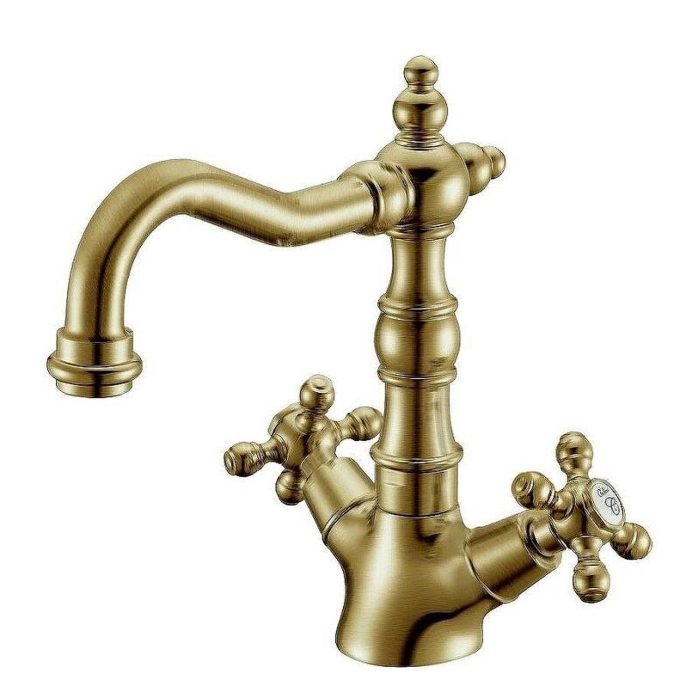 Смеситель для раковины высокий 312-PR Boheme Medici Presente Bronze, Бронза, С РУЧКОЙ PROVANSE, БЕЗ ДОННОГО КЛАПАНА