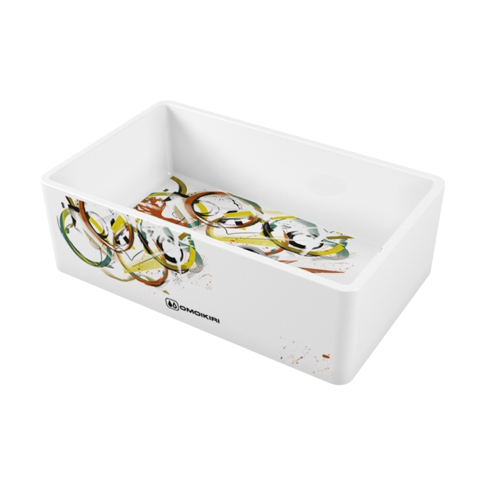 Кухонная мойка из материала Natceramic 4993174 Omoikiri Mikura 76 Tokyo 3, Белый