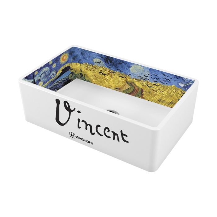Кухонная мойка из материала Natceramic 4993024 Omoikiri Mikura 76 Vangogh, Белый