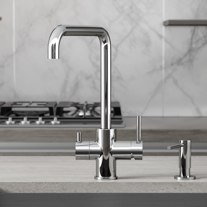Смеситель для кухни SC4013CH Sancos Vela, Хром, С КАНАЛОМ ДЛЯ ФИЛЬТРОВАННОЙ ВОДЫ