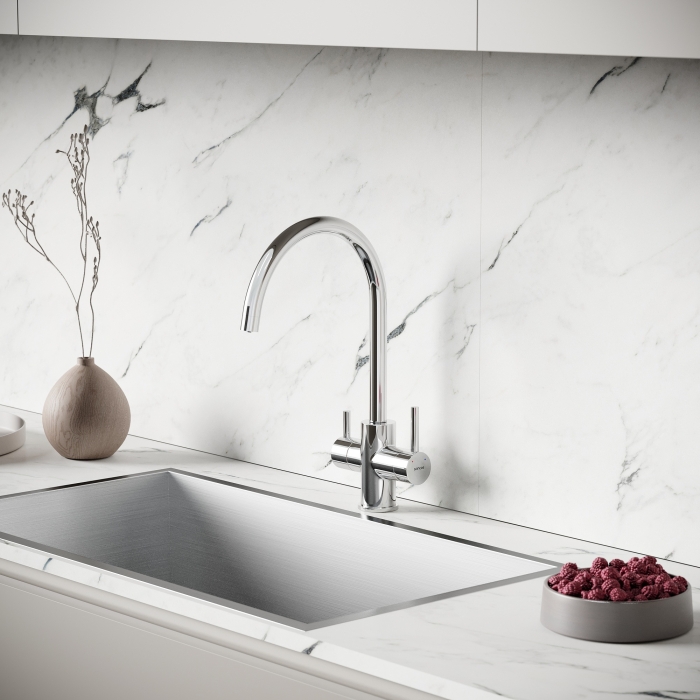 Смеситель для кухни SC4012CH Sancos Taper, Хром, С КАНАЛОМ ДЛЯ ФИЛЬТРОВАННОЙ ВОДЫ