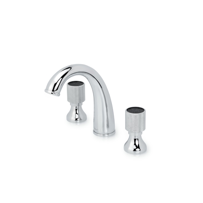 Смеситель для раковины на 3 отверстия 277-Royal/CRST black Boheme Royal Cristal Chrome, Хром
