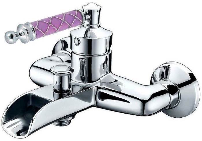 Смеситель для ванны 223-MR-V Boheme Vogue Chrome, Хром/Фиолетовый, С РУЧКОЙ MURANO VIOLET
