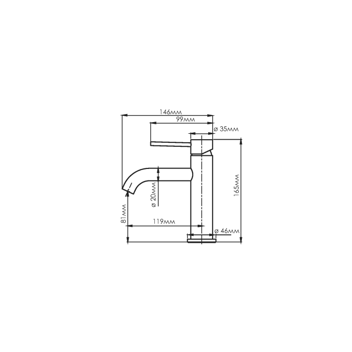 Смеситель для раковины 3003BL WasserKraft Niers 3000, Черный Матовый