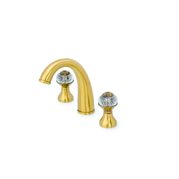 Смеситель для раковины на 3 отверстия 317-FL Boheme Flora Bronze, Бронза