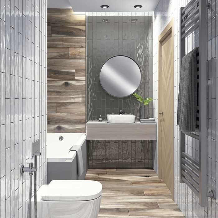 Настенная плитка El Barco Acuarela Gris 7,5x30