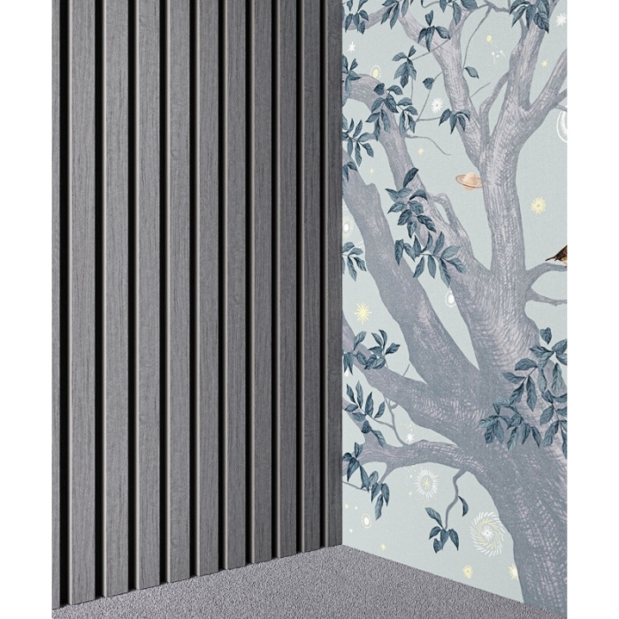 Панель акустическая Cosca Decor 00-00078909 Шпон дуб ардженто светло-серый 2.75м.