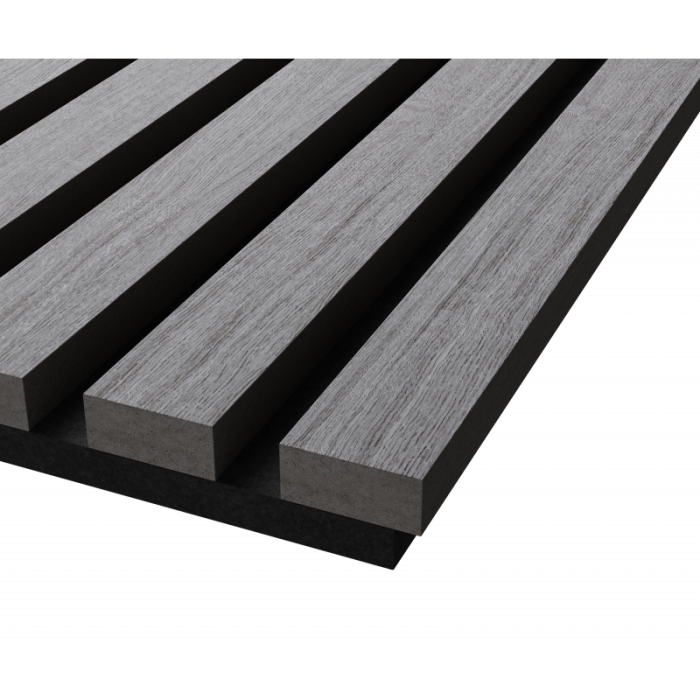 Панель акустическая Cosca Decor 00-00078909 Шпон дуб ардженто светло-серый 2.75м.