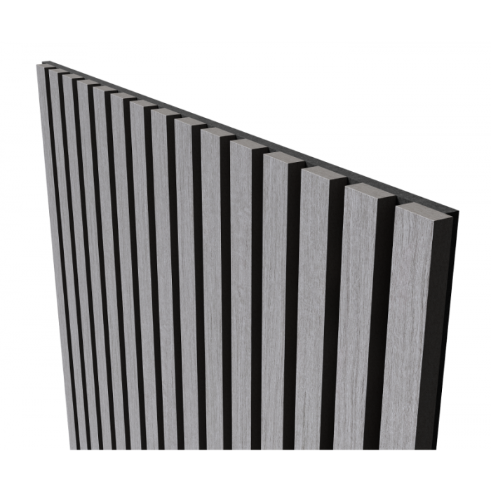 Панель акустическая Cosca Decor 00-00078909 Шпон дуб ардженто светло-серый 2.75м.