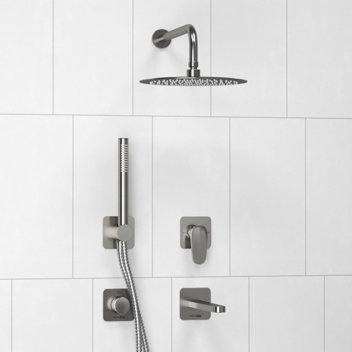 Смеситель встроенный A1451.273.274.097.121.275.100.276 WasserKraft Spree 1400, Никель, С ВНУТРЕННЕЙ ЧАСТЬЮ, С ВЕРХНИМ ДУШЕМ, С ДУШЕВЫМ НАБОРОМ