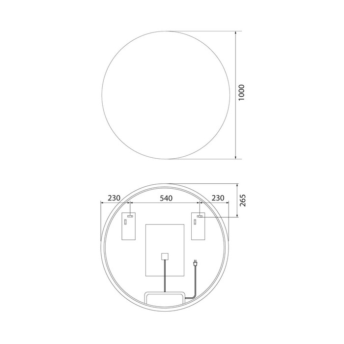 Зеркало BIL10T0i98 IDDIS Bild D 100 см, Хром, С ПОДСВЕТКОЙ И ТЕРМООБОГРЕВОМ