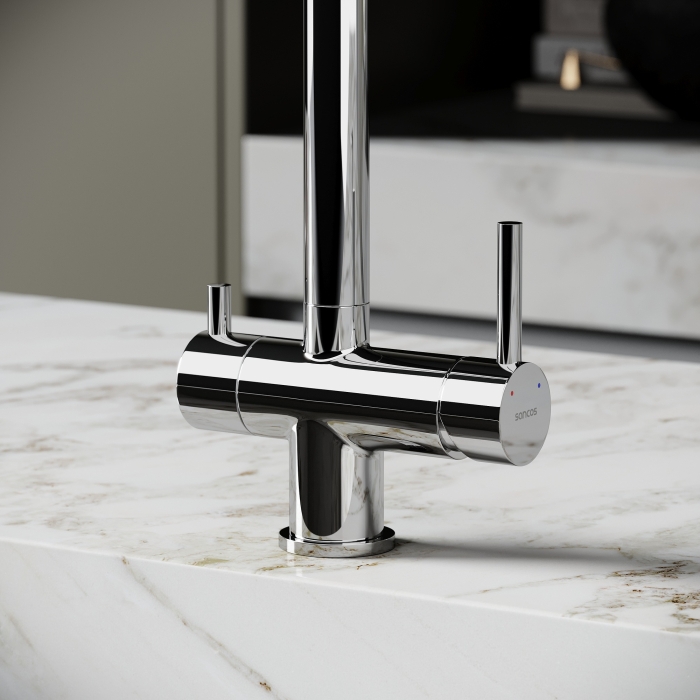 Смеситель для кухни SC4014CH Sancos Foster, Хром, С КАНАЛОМ ДЛЯ ФИЛЬТРОВАННОЙ ВОДЫ