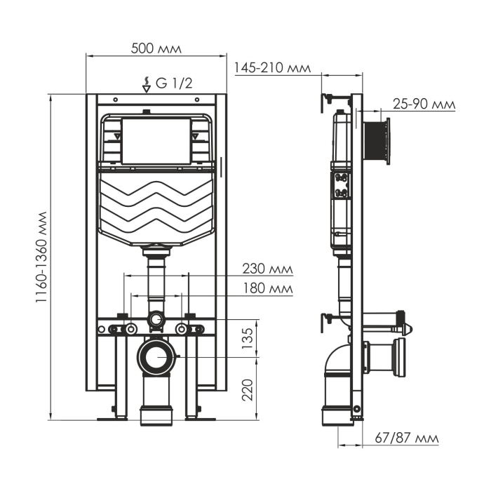 Инсталляция для унитаза WasserKraft Vils 56 56TLT.010.ME.CH01