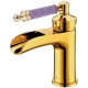 Смеситель для раковины 211-MR-V Boheme Vogue Gold, Золото, С РУЧКОЙ MURANO VIOLET, БЕЗ ДОННОГО КЛАПАНА