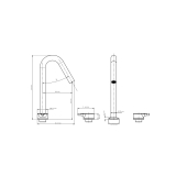 Смеситель для раковины встраиваемый 9935GR WasserKraft Rhein 9900, Графит