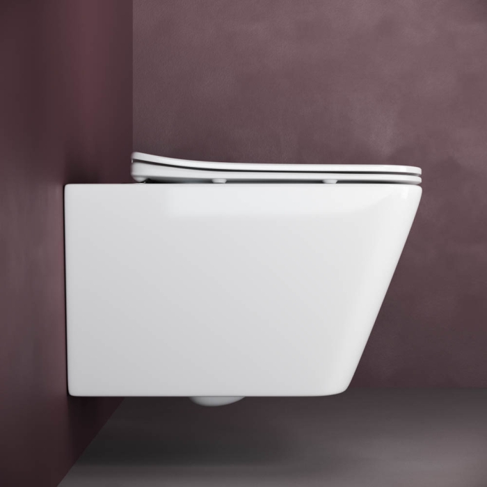 Унитаз подвесной CN3007 Ceramica Nova Metric Rimless, Белый, С КРЫШКОЙ