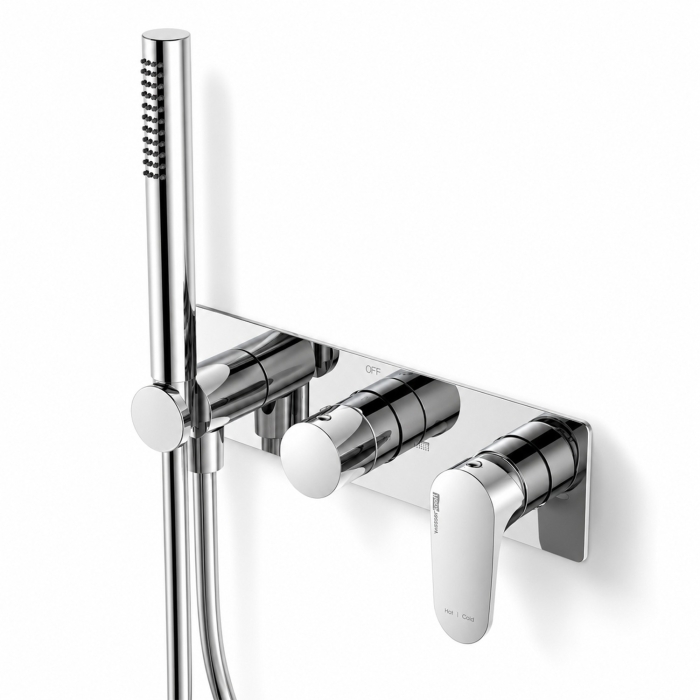 Смеситель встроенный 5877 WasserKraft Dinkel 5800, Хром, С ВНУТРЕННЕЙ ЧАСТЬЮ, С ДУШЕВЫМ НАБОРОМ
