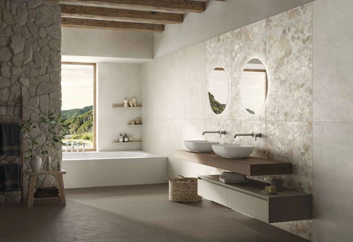 Керамогранит La Fenice Natural Resine Decoro Foglie Panna 60х120