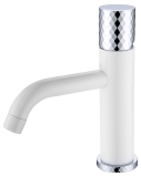 Смеситель для раковины 121-WCR Boheme Stick White/Сhrome, Белый/Хром, C РУЧКОЙ DIAMOND