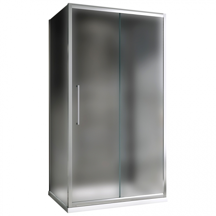 Душевой уголок 75x120 см Abber Schwarzer Diamant AG30120MH-S75M-S75M, Профиль Хром, Стекло Матовое, БЕЗ ПОДДОНА