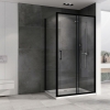 Душевой уголок 100x140 см Abber Schwarzer Diamant AG30140B5-S100B5, Профиль Черный, Стекло Прозрачное, БЕЗ ПОДДОНА