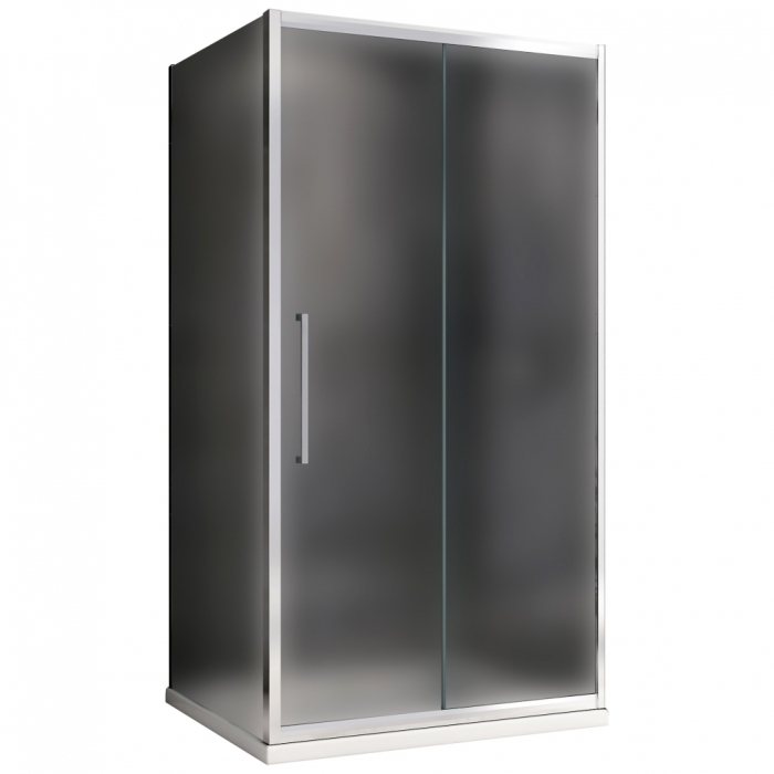 Душевой уголок 50x150 см Abber Schwarzer Diamant AG30150MH-S50M, Профиль Хром, Стекло Матовое, БЕЗ ПОДДОНА