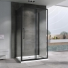 Душевой уголок 50x160 см Abber Schwarzer Diamant AG30160BH-S50B-S50B, Профиль Черный, Стекло Прозрачное, БЕЗ ПОДДОНА