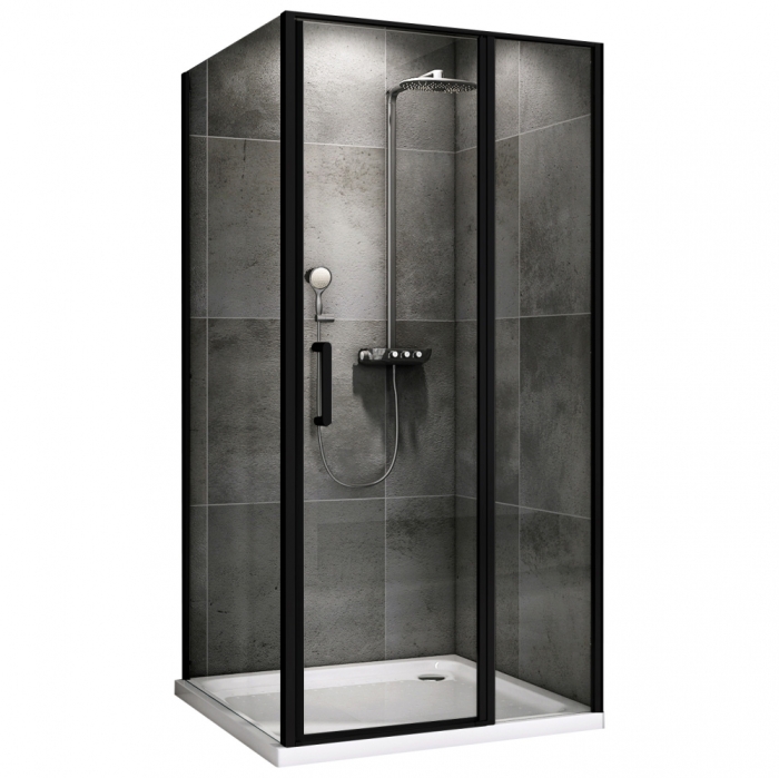 Душевой уголок 70x100 см Abber Sonnenstrand AG04100BS-S70B, Профиль Черный, Стекло Прозрачное, БЕЗ ПОДДОНА