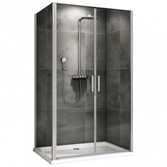 Душевой уголок 100x100 см Abber Sonnenstrand AG04100C-S100, Профиль Хром, Стекло Прозрачное, БЕЗ ПОДДОНА