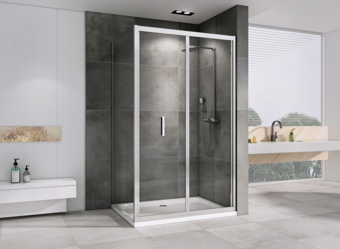 Душевой уголок 90x100 см Abber Sonnenstrand AG07100-S90, Профиль Хром, Стекло Прозрачное, БЕЗ ПОДДОНА